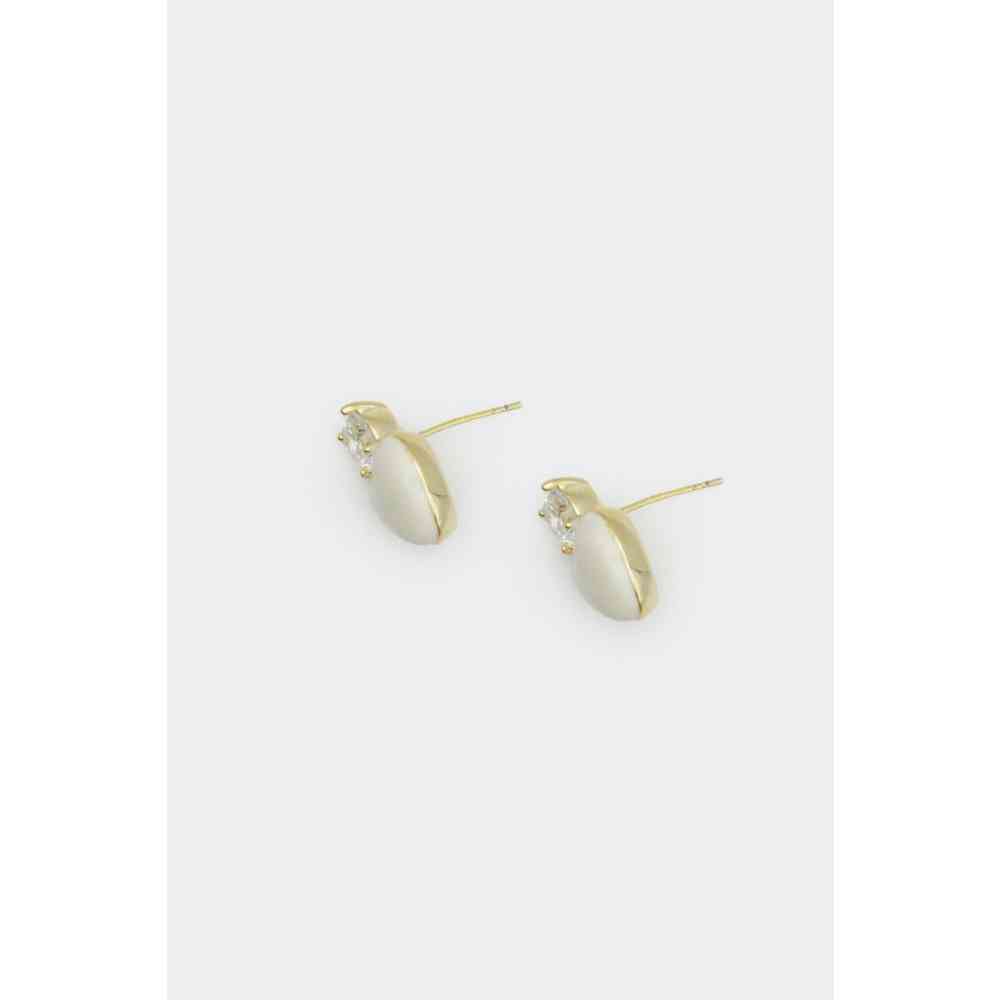 Voodoo Vixen - Heart And Diamond Stud Ohrringe - WeiÃŸ